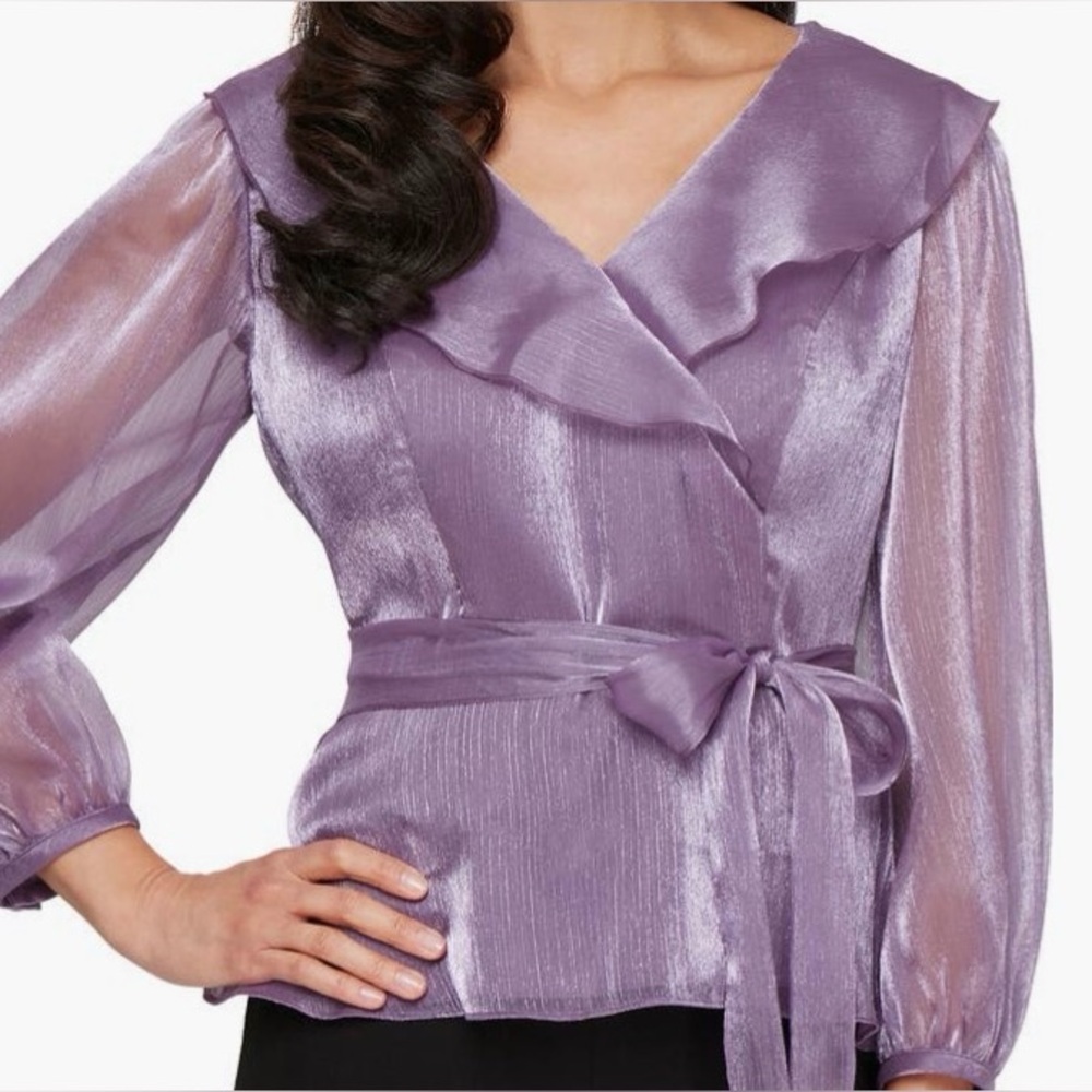 Alex Evenings Shimmering Lavender Blouse